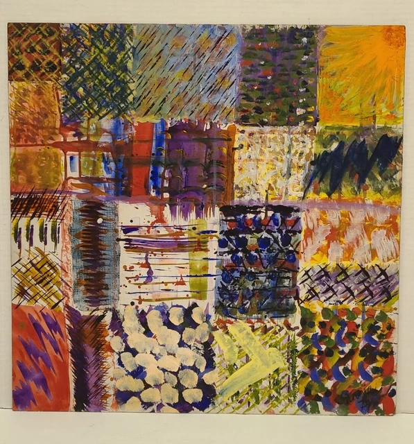 VTG 24& 1979 Signed Oil Board Painting Abstract Expressionism Mid