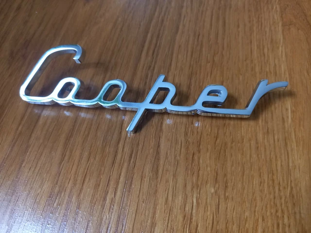 CLASSIC MINI COOPER S Chrome Script Boot Badge Mk1 Downton Works J Fray ...