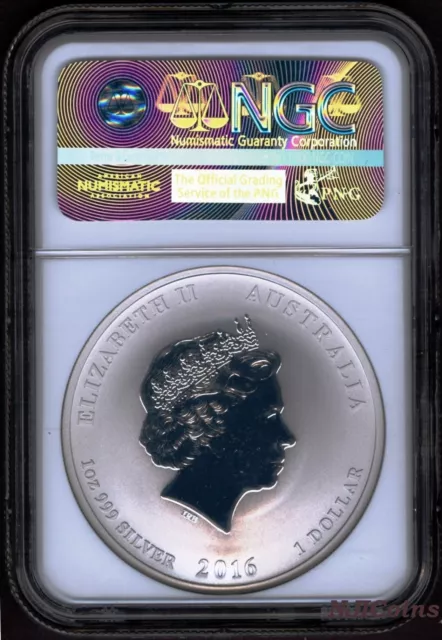 2016 P Australien Gilded Silber Lunar Jahr Of The Affe NGC Ms 69 29.6ml Münze Er 2