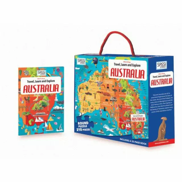 Travel, Learn and Explore - Australia Jigsaw Puzzle and Book Set, 205 Piece - Sa