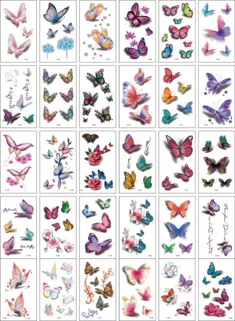 30 fogli bambini farfalla tatuaggi temporanei adesivo borsa festa filler ragazzi ragazze