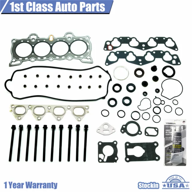 MLS Engine Head Gasket Set W/ 10 Head Bolts For Honda Civic del Sol CRX 1.5 1.6L