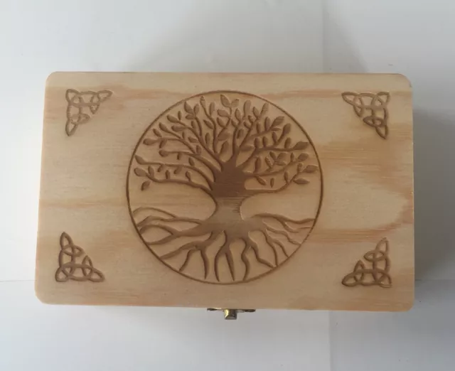 Handcrafted Wooden Tarot Card Box For Storing Your Tarot Cards+Free Velvet Pouch