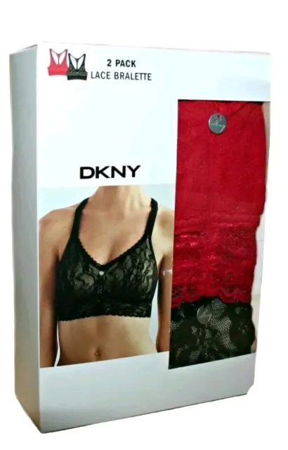 DKNY Women's 2-Pk. Signature Lace Bralette DK4081 SIZE SMALL