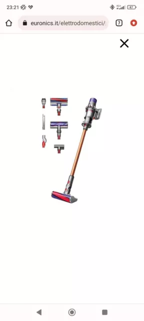 Dyson Cyclone V10 Absolute Aspirapolvere Senza Filo - Rame/Nichel (448883-01)