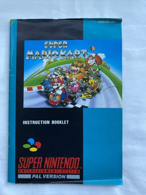 Super Mario Kart Manual Super Nintendo Snes Pal Uk Instruction Booklet