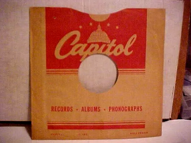 "Capitol" Records Company Vintage Original Sleeve Only No Record 10" 78 Rpm