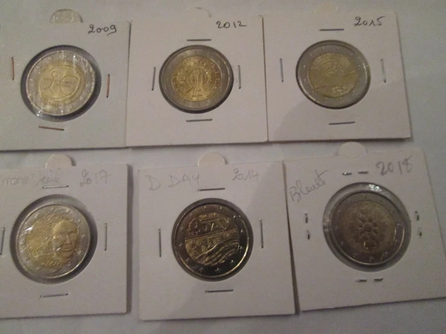 LOT de PIECES COMMEMORATIVES DE 2 EURO  FRANCE