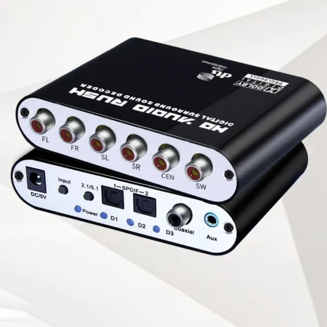 Optique Convertisseur analogique Ruée vers l'audio HD Coaxial SPDIF RCA DTS AC3