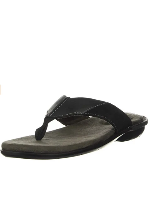 CLARKS MEN’S ELLISON Easy Black Leather Sandals Flip Flops UK Size 10 G