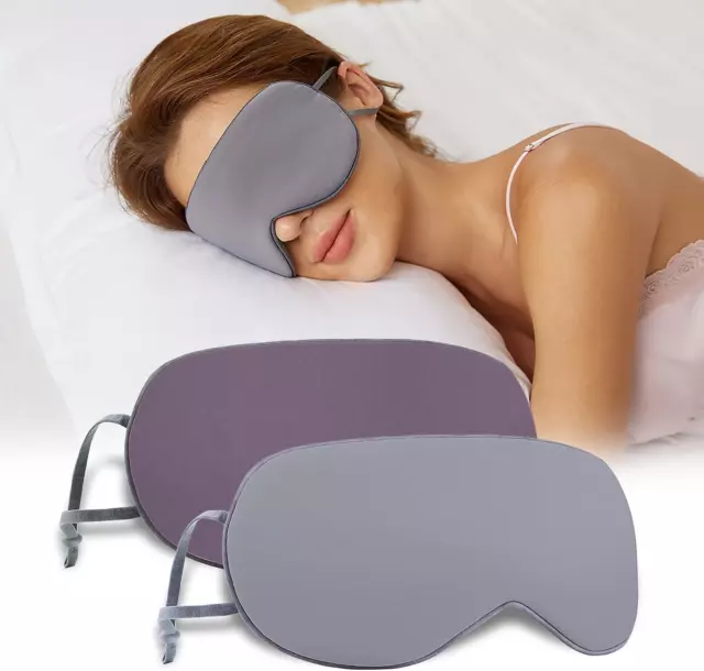 Antifaz para Dormir 2 Paquete Doble Cara para Calor y Frío Adjustable Mujer