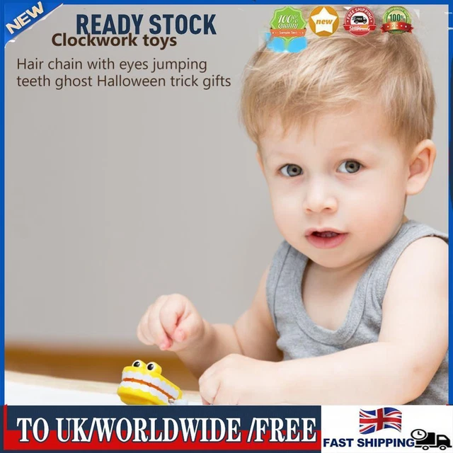 Wind Up Clockwork Toy Chattering Funny Cute Walking Teeth Toys (Yellow)