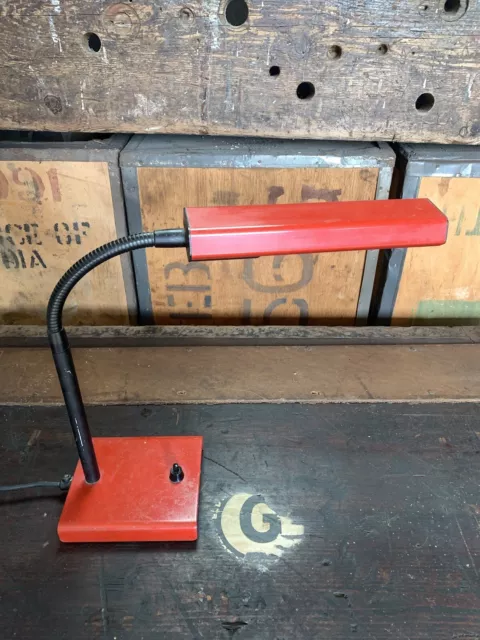 Vintage Red Metal Anglepoise Desk “Model 99” Light Lighting MCM Gooseneck