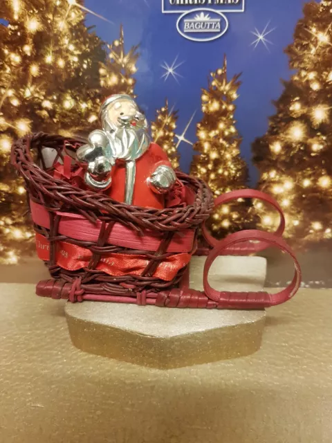 Christmas Great Gift Santa Claus Sleigh Bathroom Silver Decorated by Hand