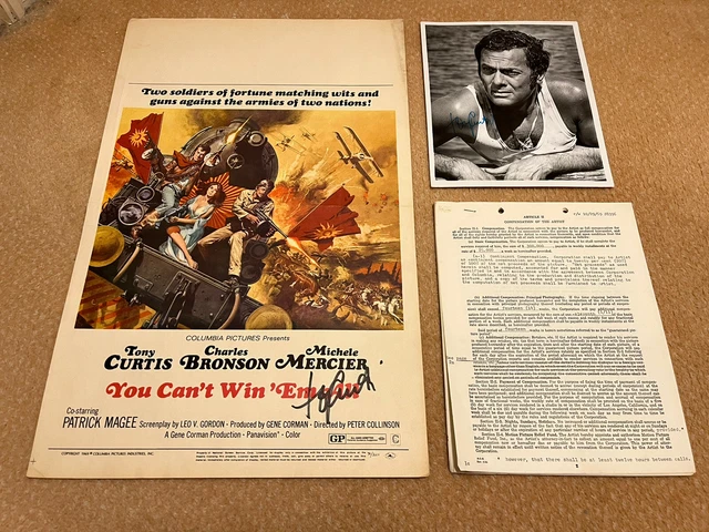 Tony Curtis Personal Signed Film Contract For ‘You Can’t Win ‘Em All’ (1970)