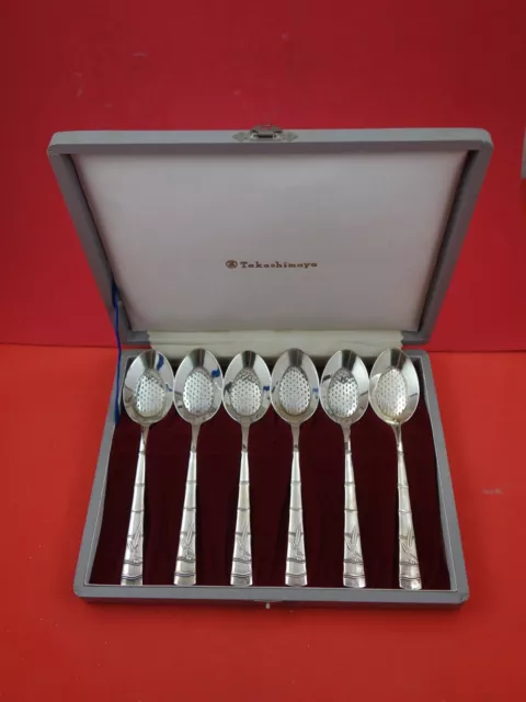 Bamboo by Various Makers Sterling Silver Ice Cream Spoon set of 6 .950 silver 6"