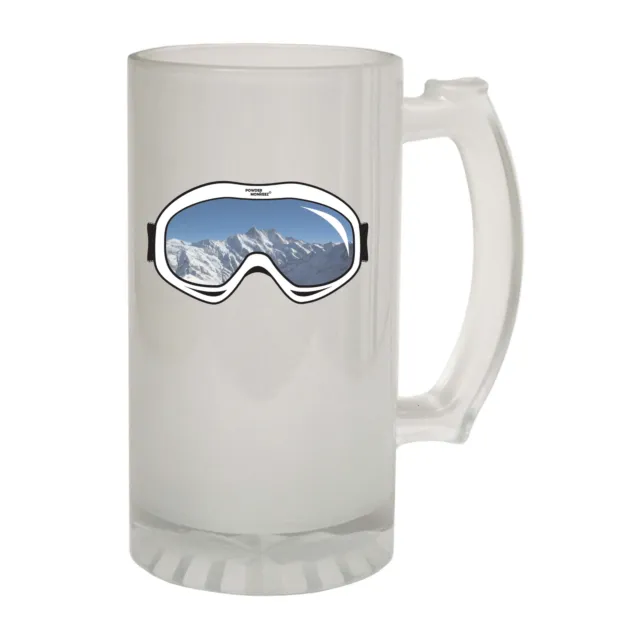 Skiing Snowboarding Pm Ski Goggles Novelty Funny Gift Frosted Glass Beer Stein