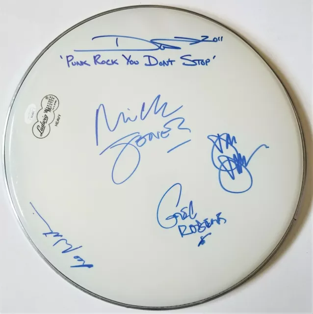 Big Audio Dynamite REAL hand SIGNED 14" Drumhead JSA COA Mick Jones +4 The Clash