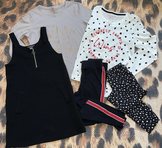 Mixed Bundle x5 Clothing 8-11 Years Joblot Girl's Tops Pinafore Dress Leggings