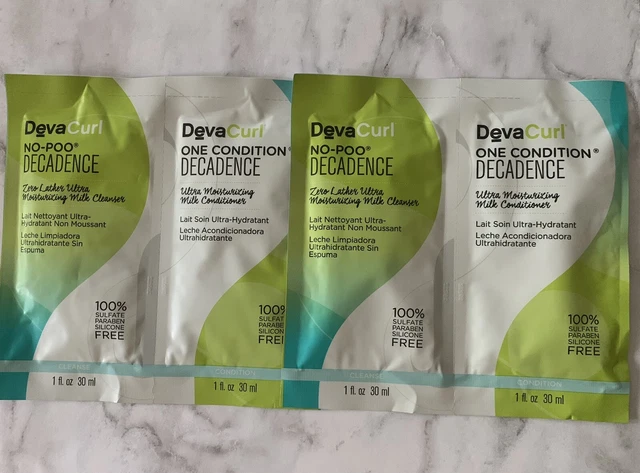 2 X Devacurl  NO POO DECADENCE One Condition MILK Cleanser & Conditioner 1 Oz Ea