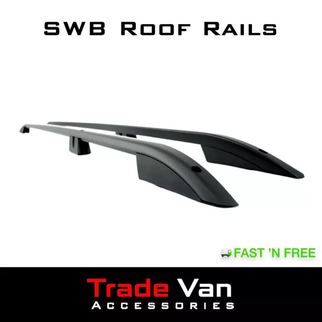 VW T5 Transporter SWB 09-15 Facelift Roof Rails Black Aluminium Bars OEM Quality