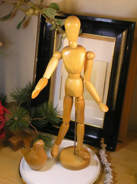 ältere Modellpuppe Gliederpuppe Holz beweglich Künstler Studie Dekofigur 33 cm