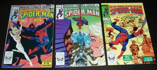 Lot/3 VF 8.0 Spectacular Spider-Man 81 82 83 Punisher Kingpin Bullseye P PARKER