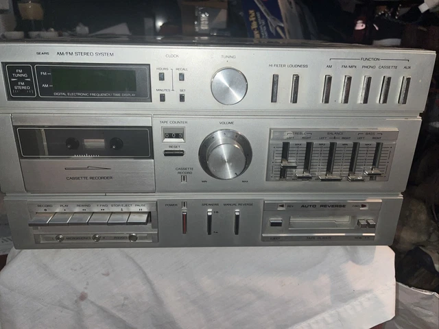 SEARS AM/FM STEREO System 132.91948350 Dual Tape, Turntable Record ...