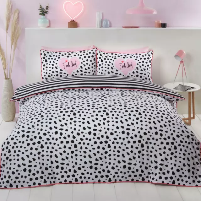 Dalmatien Set Housse de Couette Double 2 in 1 Modèles Animal Peau Literie Black