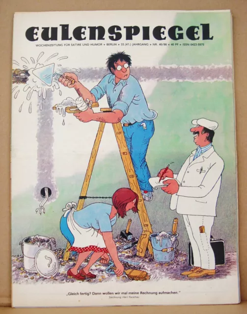 2eu8640/ DDR Satirezeitschrift - Eulenspiegel - Ausgabe 40/1986