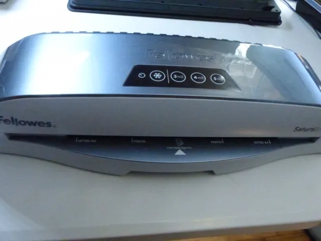 Fellowes Saturn 2 95 Laminator USED + approx 85 hot laminating pouches value 3