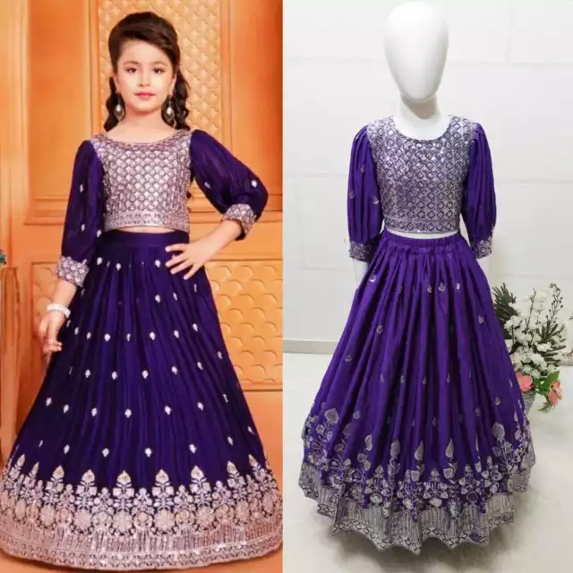 Bollywood Per Bambini Piccoli Abbigliamento Indiano Designer Wedding Choli Lehenga Pakistani
