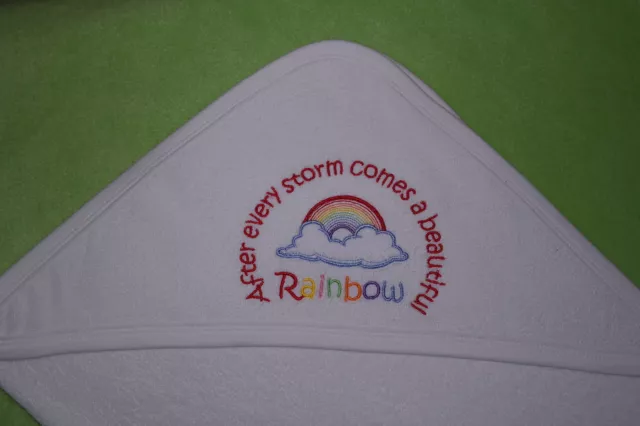 After every Storm comes a beautiful Rainbow Quality hooded baby towel colours