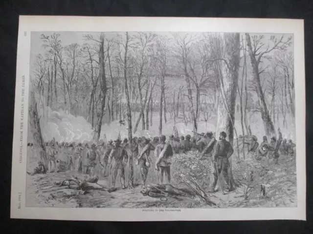 1894 Civil War Print- Battle of The Wilderness - SEE MY STONEWALL JACKSON PRINTS