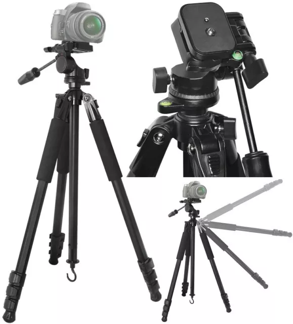 New True Heavy Duty 80" Professional Tripod With Case For Camera/Camcorder