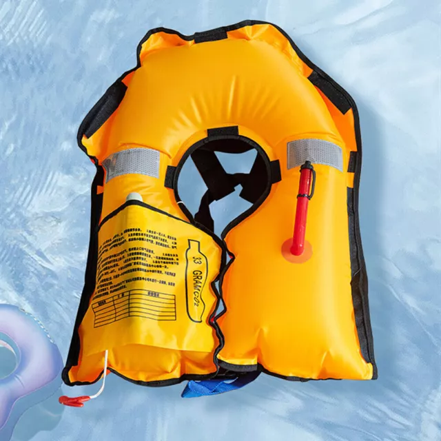 Adult Manual Inflatable Life Jacket Inflation Survival Vest Life Saving Hanging 2