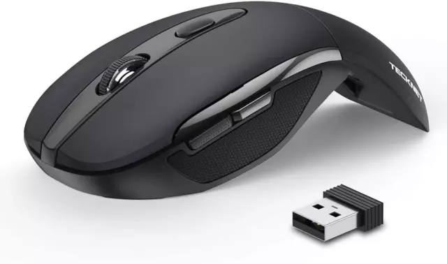 Tecknet faltbare kabellose Maus, tragbare Mini-Maus mit USB-Empfänger, 6 mit