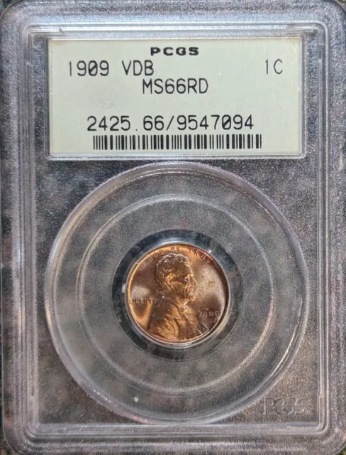 1909 VDB US Lincoln Wheat Cent Penny PCGS MS 66 Red