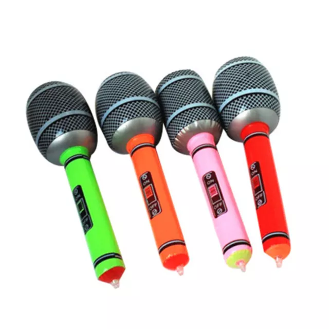 Amosfun 4pcs Inflatable Microphone Balloons for 80s 90s Party