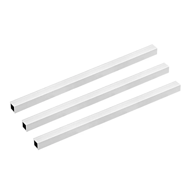 6063 Aluminium Tube Carré Tube 15mmx15mmx1mm Mur 300mm Sans Soudure Tuyau 3Pcs