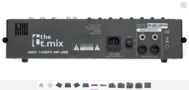 table de mixage analogique T.MIX XMIX 1402 FXMP USB comme neuve 3