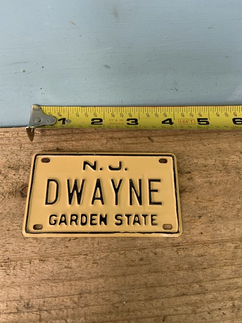 Old School JERSEY Bike License Plate- “ DWAYNE  ”-SCHWINN Stingray,Mongoose BMX