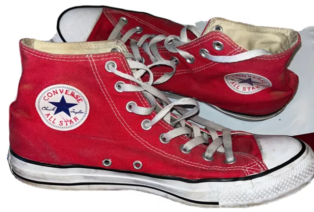 RED CONVERSE ALL STAR HIGH TOPS Chuck Taylor Men 11 US,Women 13 Lace Up Sneakers