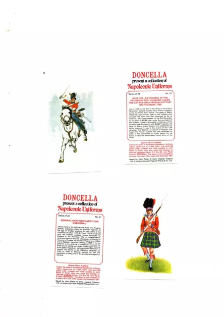 Doncella Present A Collection Of Napoleonic  Full Set 24 Cards 1979 Ex/Mint