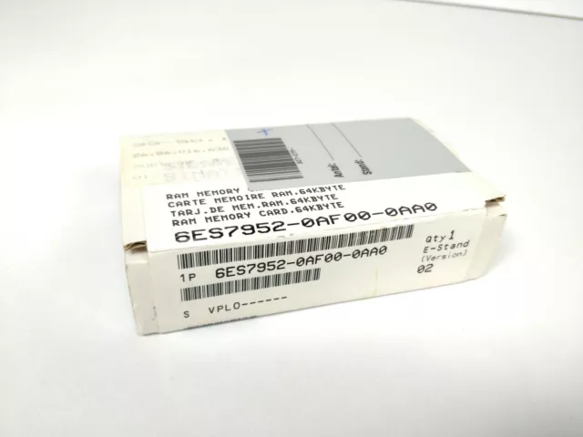 Siemens 6ES7952-0AF00-0AA0 Simatic S7 Memory Card 64 kBYTE v.02