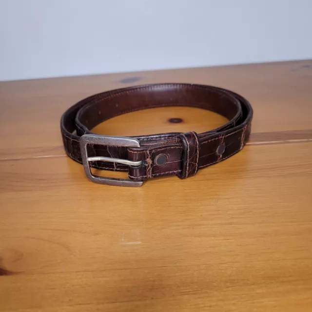 Douglas Magnus Santa Fe Size 32 Alligator Belt with Western Sterling Belt Buckle