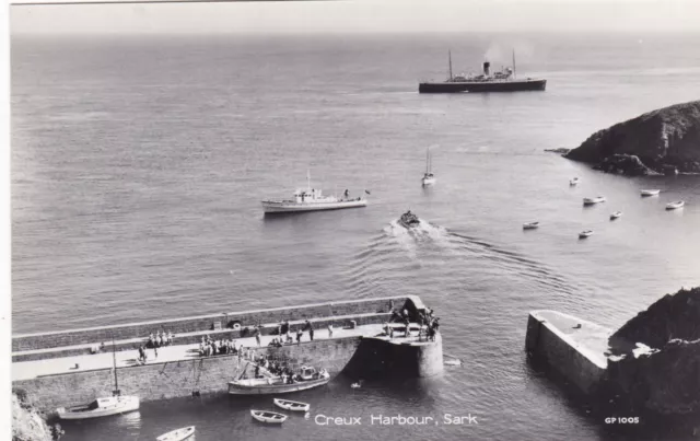 Creux Harbour Sark Real Photo Postcard unused VGC