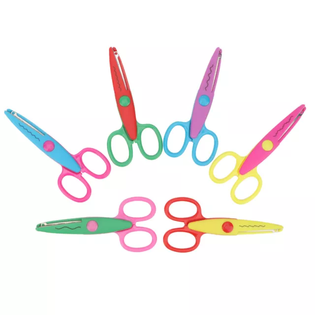 6Pcs Plastic Kids Album Hand Safety Paper Decor Edge Cutting Scissors Tools AU