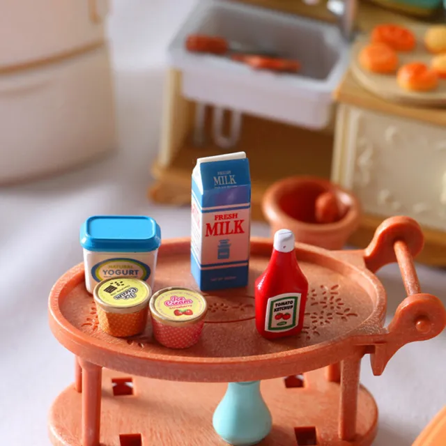 5Pcs/Set Dollhouse Tomato Sauce Iced Yogurt Miniature Food Toy Model ToyLD Lt1