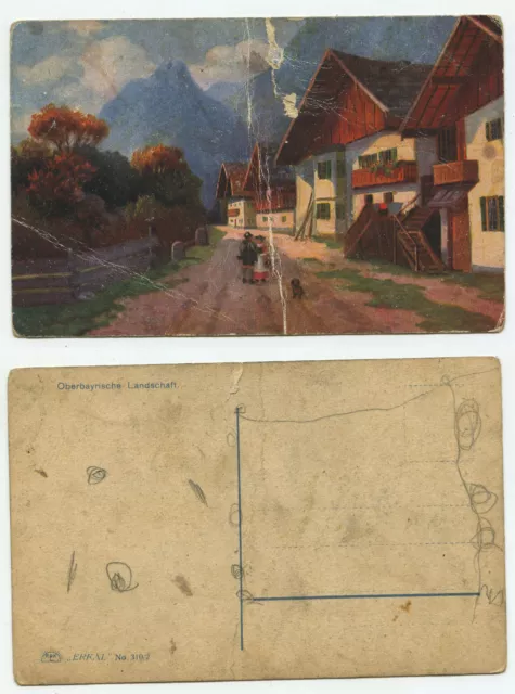 14778 - Oberbayrische Landschaft - alte Ansichtskarte